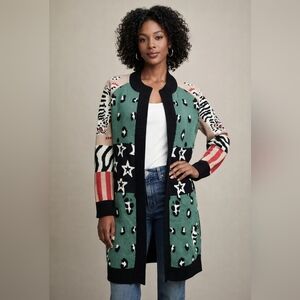 Anthropologie NWTs Vilagallo Starry Leopard Cardigan